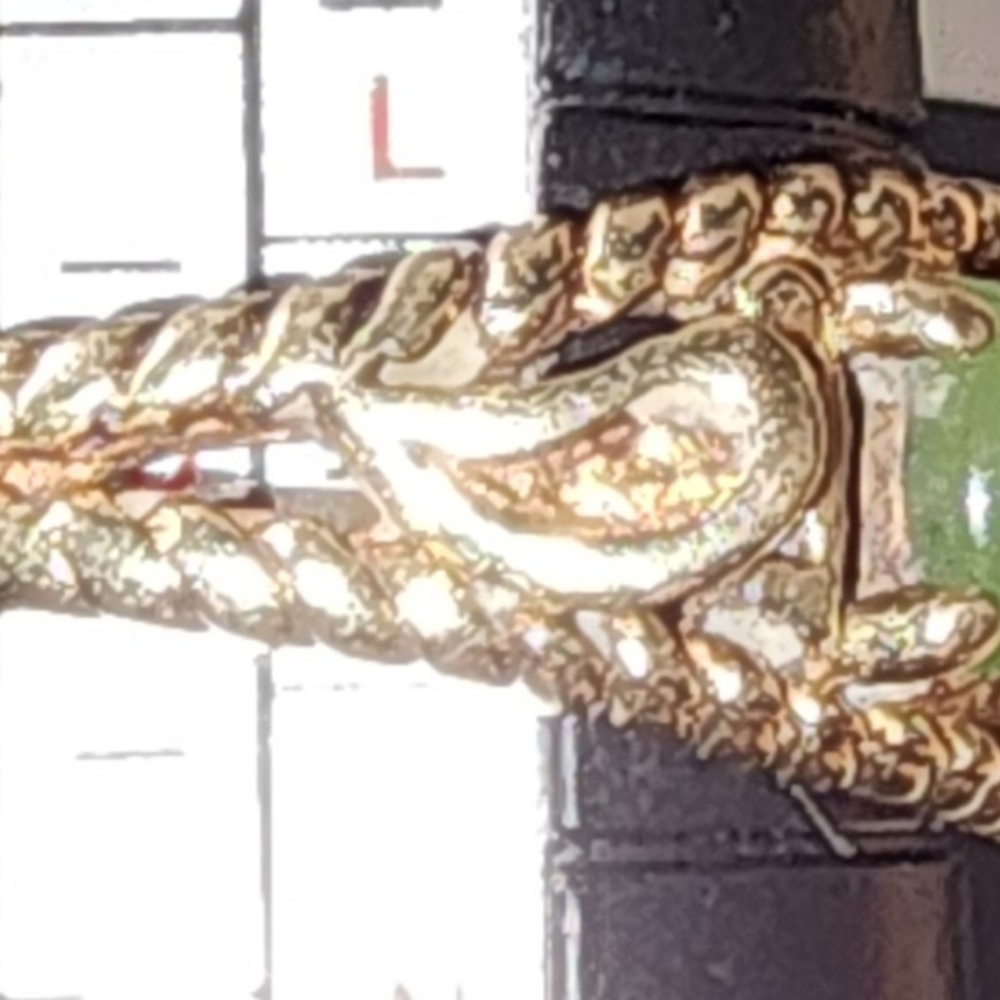 TOSKAL 1OK GOLD & JADE SIZE 6 RING - Picture 5 of 9